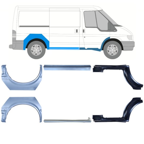 Set di pannelli di riparazione per Ford Transit 2000-2013 / Sinistra+Destra / 15024