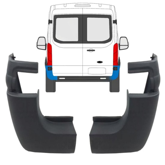 Angolo paraurti posteriore per Ford Transit 2014- / Sinistra+Destra / Set 9731