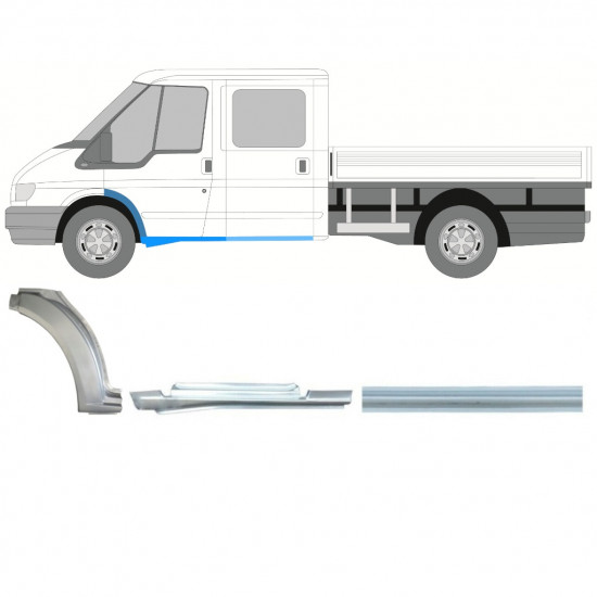 Pannello di riparazione sottoporta e parafango anteriore per Ford Transit 2000-2013 / Sinistra / Set 9924