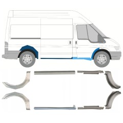 Pannello di riparazione sottoporta e parafango posteriore per Ford Transit 2000-2013 / Set 9693