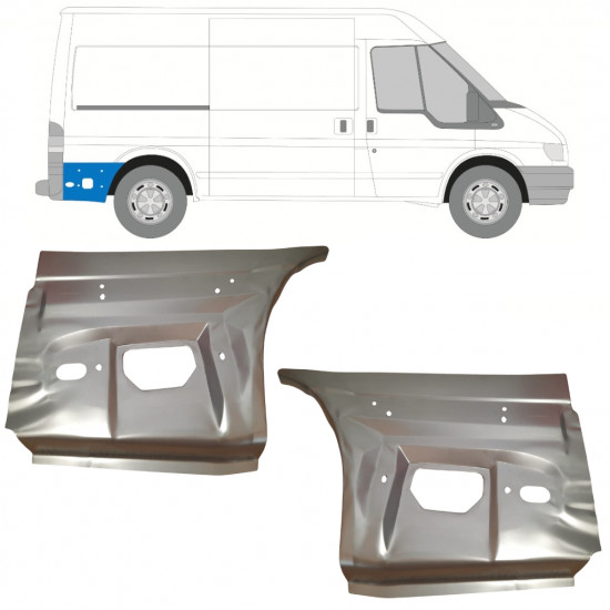 Pannello di riparazione parafango posteriore per Ford Transit 2000-2013 / Sinistra+Destra / Set 11759