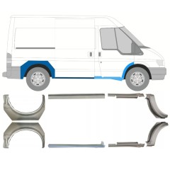 Pannello di riparazione sottoporta e parafango posteriore per Ford Transit 2000-2013 / Set 9694