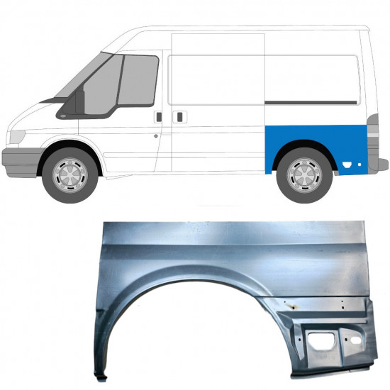 Pannello di riparazione parafango posteriore per Ford Transit 2000-2013 / Sinistra 7161