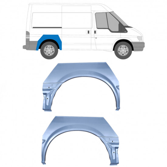 Pannello di riparazione parafango posteriore per Ford Transit 2000-2013 / Sinistra+Destra / Set 10086