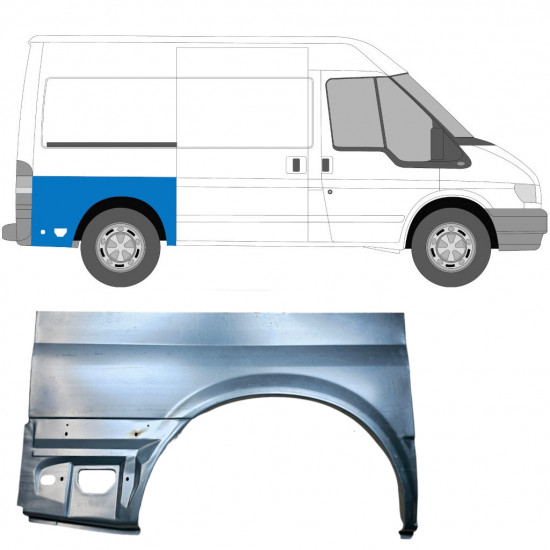 Pannello di riparazione parafango posteriore per Ford Transit 2000-2013 / Destra 7160