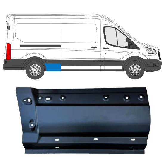 Pannello di riparazione sezione anteriore parafango posteriore per Ford Transit 2014- / Destra 15346