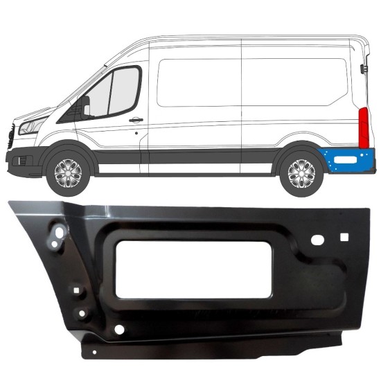 Pannello di riparazione sezione posteriore parafango posteriore per Ford Transit 2014- / Sinistra 15349