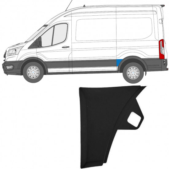 Modanatura laterale parafango posteriore per Ford Transit 2014- / Sinistra 11720