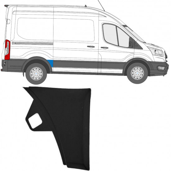 Modanatura laterale parafango posteriore per Ford Transit 2014- / Destra 11719