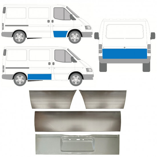 Lamierato riparazione porta per Ford Transit 1986-2000 / Sinistra+Destra / Set 11396