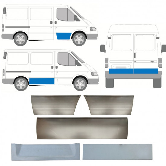 Lamierato riparazione porta per Ford Transit 1986-2000 / Sinistra+Destra / Set 11395