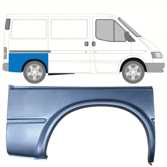 Pannello di riparazione parafango posteriore per Ford Transit 1986-2000 / Destra 8817
