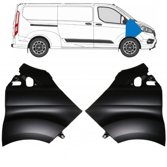 Parafango anteriore per Ford Transit Custom 2017-2021 / Sinistra+Destra / Set 17100