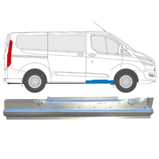 Pannello di riparazione sottoporta lamiera per Ford Transit Custom 2013-2023 / Destra 14641