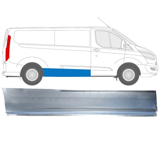 Pannello di riparazione laterale per Ford Transit Custom 2013-2023 / Destra 15972