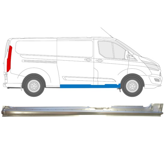 Sottoporta per porta scorrevole per Ford Transit Custom 2013-2023 / Destra 14644