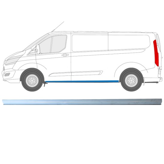 Pannello di riparazione sottoporta inferiore per Ford Transit Custom 2013-2023 / Sinistra 16895