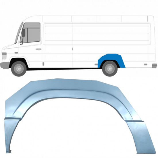 Pannello di riparazione parafango posteriore per Mercedes Vario 1996- / Sinistra 5609