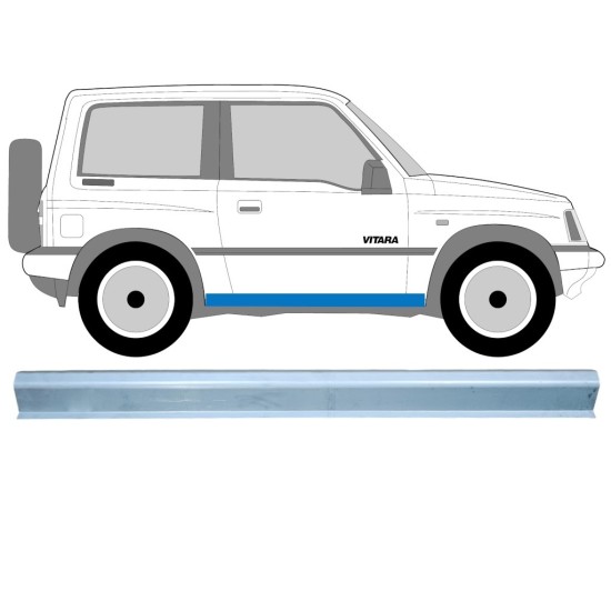 Pannello di riparazione sottoporta lamiera per Suzuki Vitara 1988-1998 / Sinistra = Destra (simmetrico) 15124
