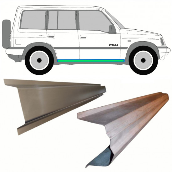 Pannello di riparazione sottoporta interno ed esterno per Suzuki Vitara 1996-2003 / Sinistra = Destra (simmetrico) / Set 8596