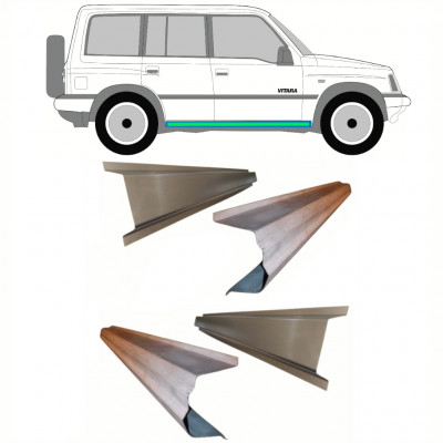 Pannello di riparazione sottoporta interno ed esterno per Suzuki Vitara 1996-2003 / Sinistra = Destra (simmetrico) / Set 10311