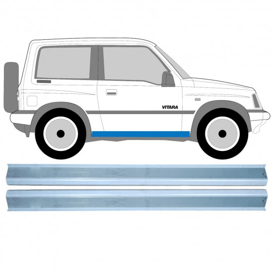 Pannello di riparazione sottoporta lamiera per Suzuki Vitara 1988-1998 / Sinistra+Destra / Set 10609