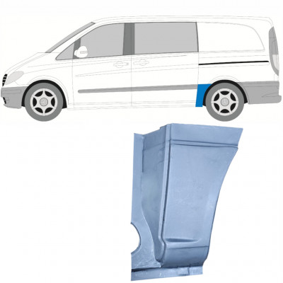 Pannello di riparazione sezione anteriore inferiore parafango posteriore per Mercedes Vito W639 2003-2014 / Sinistra 6795
