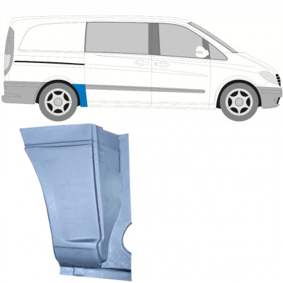 Pannello di riparazione sezione anteriore inferiore parafango posteriore per Mercedes Vito W639 2003-2014 / Destra 6794