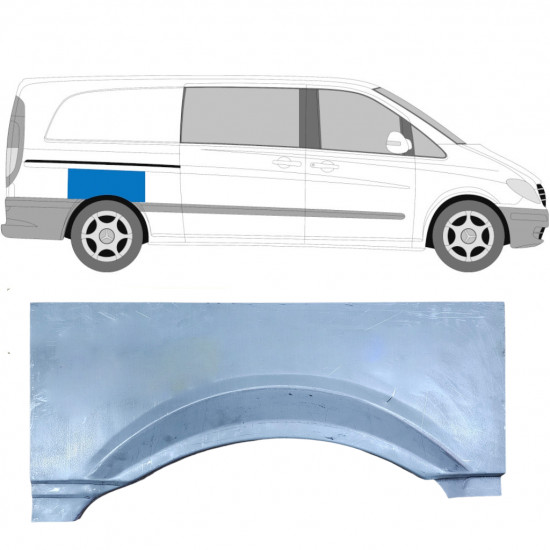 Pannello di riparazione parafango posteriore per Mercedes Vito W639 2003-2014 / Destra 5184