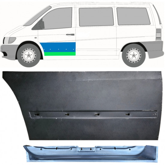 Lamiera di riparazione interno ed esterno porta anteriore per Mercedes Vito I W638 1996-2003 / Sinistra / Set 12015
