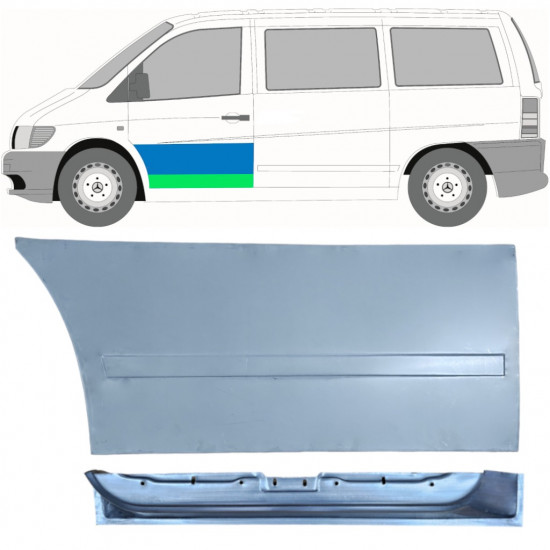 Lamiera di riparazione interno ed esterno porta anteriore per Mercedes Vito I W638 1996-2003 / Sinistra / Set 12017