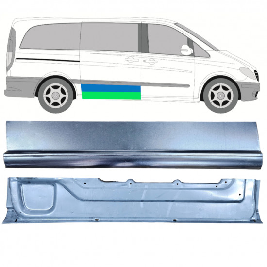 Pannello di riparazione esterno inferiore porta scorrevole per Mercedes Vito W639 2003-2014 / Destra / Set 12046