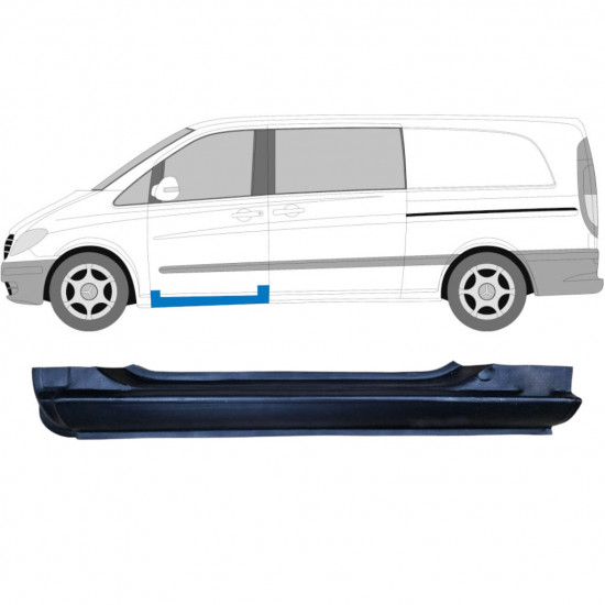 Pannello di riparazione davanzale della porta anteriore per Mercedes Vito W639 2003-2014 / Sinistra 6001