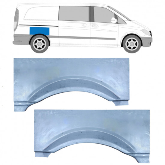Pannello di riparazione parafango posteriore per Mercedes Vito W639 2003-2014 / Sinistra+Destra / Set 9180