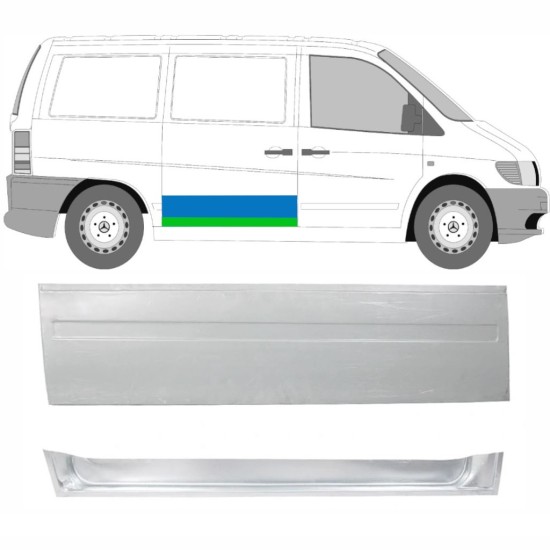 Pannello di riparazione esterno inferiore porta scorrevole per Mercedes Vito I W638 1996-2003 / Destra / Set 16175