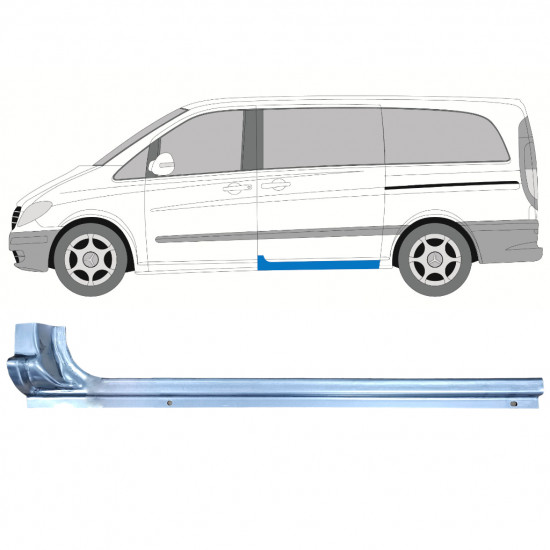 Pannello di riparazione sottoporta porta scorrevole per Mercedes Vito W639 2003-2014 / Sinistra 11871