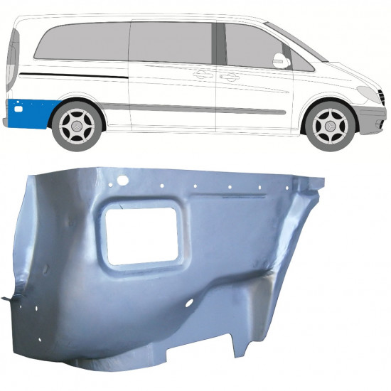 Pannello di riparazione parafango posteriore interno per Mercedes Vito W639 2003-2014 / Destra 11642
