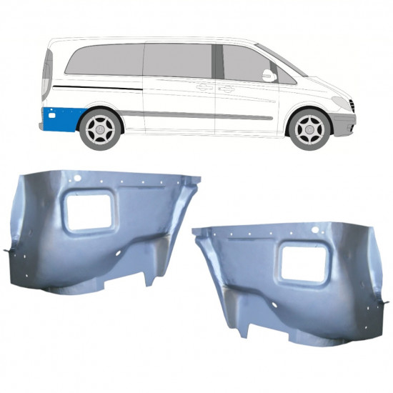 Pannello di riparazione parafango posteriore interno per Mercedes Vito W639 2003-2014 / Sinistra+Destra / Set 11644