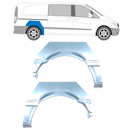 Pannello di riparazione parafango posteriore per Mercedes Vito W639 2003-2014 / Sinistra+Destra / Set 9462