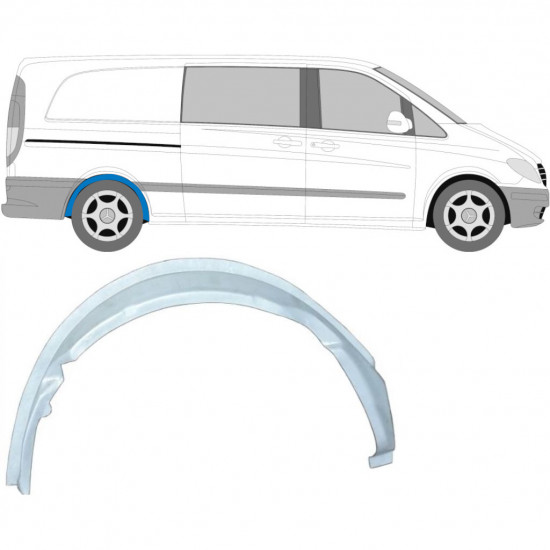 Pannello di riparazione parafango posteriore interno per Mercedes Vito W639 2003-2014 / Destra 6804