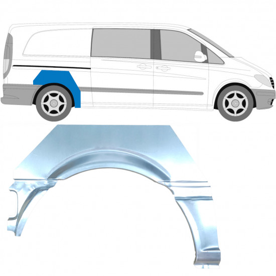 Pannello di riparazione parafango posteriore per Mercedes Vito W639 2003-2014 / Destra 5884