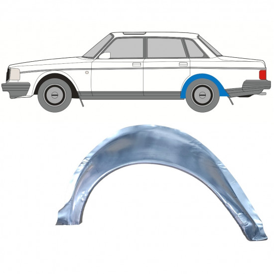Pannello di riparazione parafango posteriore interno per Volvo 240 1975-1993 / Sinistra 12780