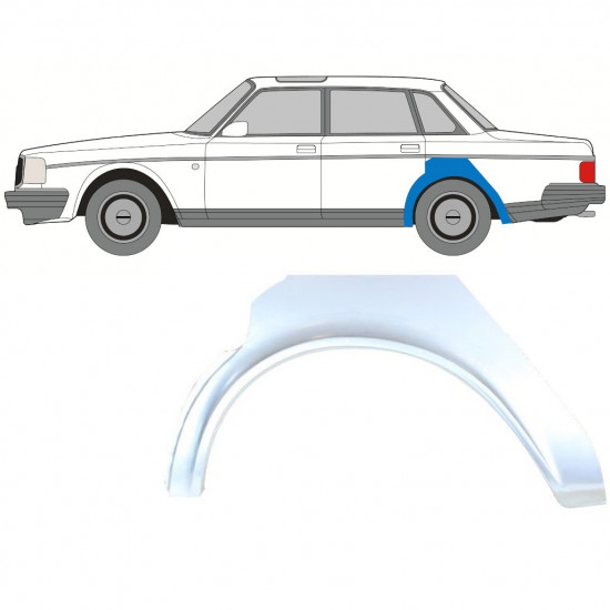Pannello di riparazione parafango posteriore per Volvo 240 1975-1993 / Sinistra 8290