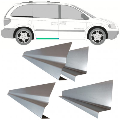 Pannello di riparazione sottoporta interno ed esterno per porta scorrevole per Chrysler Voyager 2000-2008 / Sinistra = Destra (simmetrico) / Set 11195