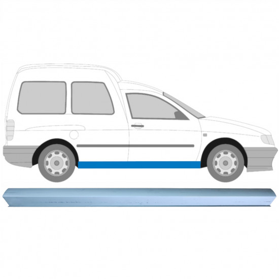Pannello di riparazione sottoporta lamiera per Volkswagen Caddy 1995-2004 / Sinistra = Destra (simmetrico) 6989