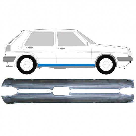 Sottoporta Lamiera Completo per Volkswagen Golf 2 1982-1992 / Sinistra+Destra / Set 9607