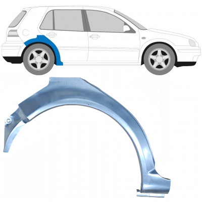 Pannello di riparazione parafango posteriore per Volkswagen Golf 4 1997-2006 / Destra 6077