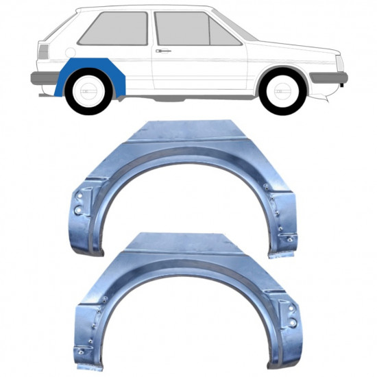 Pannello di riparazione parafango posteriore per Volkswagen Golf 2 1982-1992 / Sinistra+Destra / Set 9626