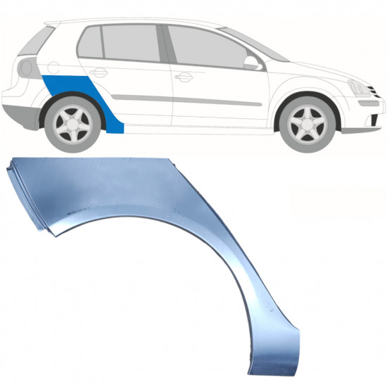 Pannello di riparazione parafango posteriore per Volkswagen Golf 5 2003-2009 / Destra 5189