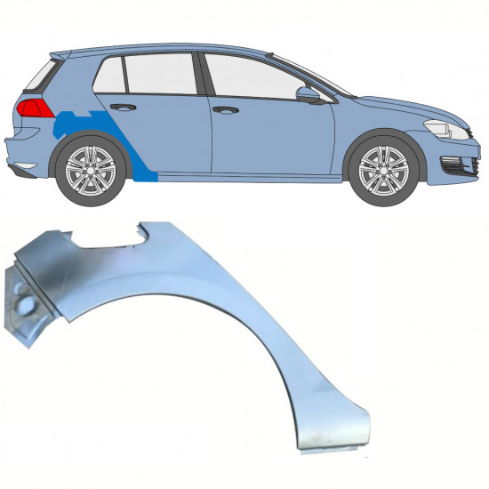 Pannello di riparazione parafango posteriore per Volkswagen Golf 7 2012- / Destra 8364